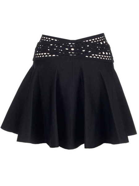 Alaïa Vienne Openwork Pleated Mini Skirt