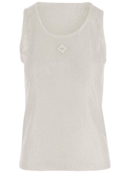 MCM Logo Patch Embellished Tank Top