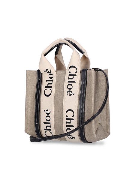 Chloé Woody Logo Detailed Small Tote Bag