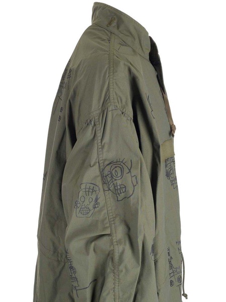 Junya Watanabe MAN Graphic Printed Drawstring Hem Parka