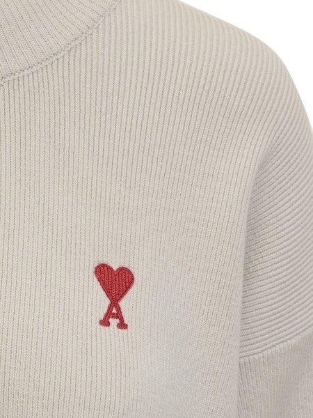 AMI Paris Ami de Coeur Logo Embroidered Knitted Jumper