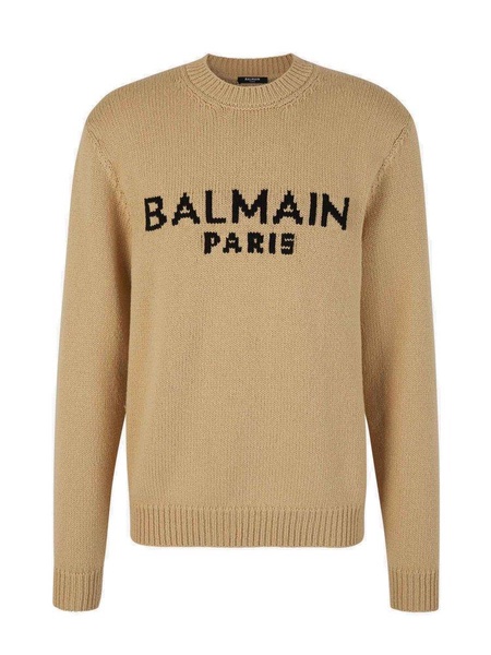 Balmain Jacquard Logo Crewneck Sweater