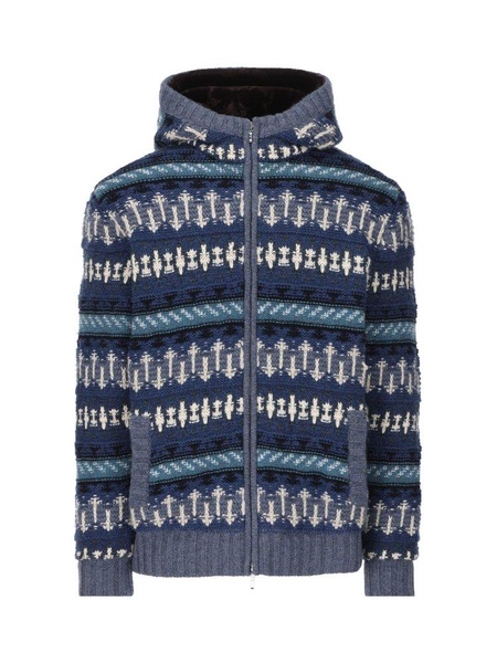 Loro Piana Zip-Up Knitted Hoodie