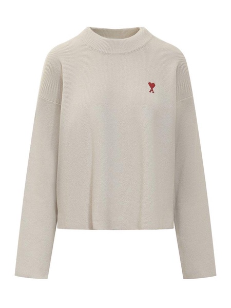 AMI Paris Ami de Coeur Logo Embroidered Knitted Jumper