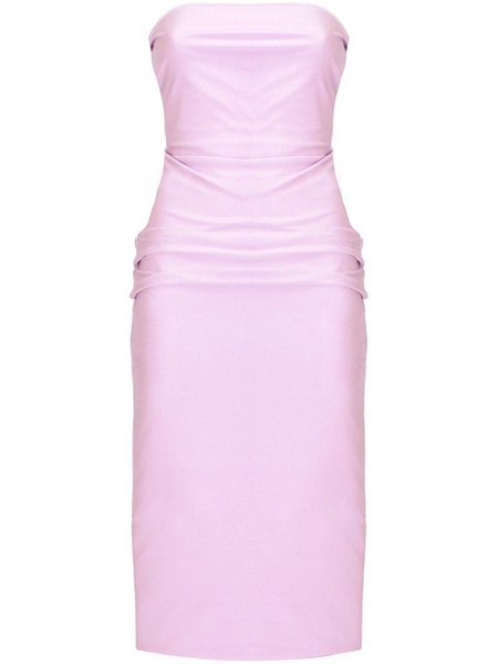 Sportmax High-Shine Cut-Out Strapless Midi Dress