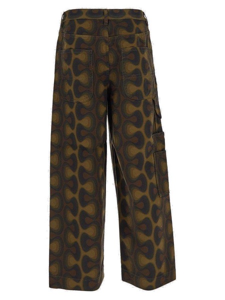 Dries Van Noten 70'S Wave Printed Denim Jeans