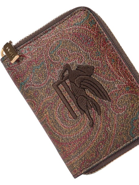 Etro Paisley Printed Logo Embroidered Coin Holder