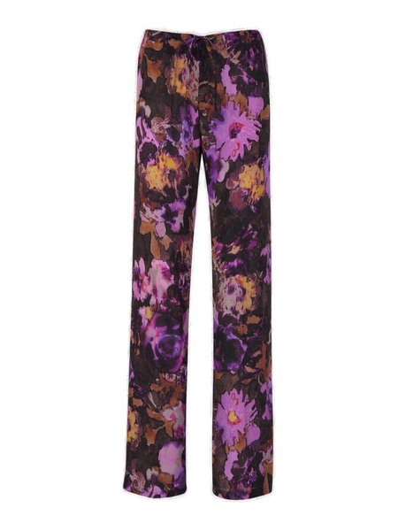 Dries Van Noten High-Waist Floral-Printed Pants