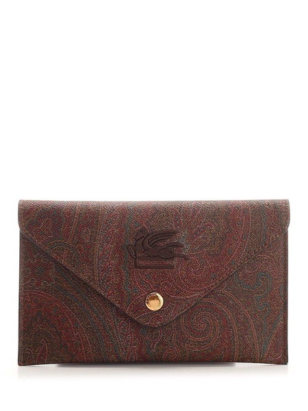 Etro Pegaso Paisley Jacquard Envelope Wallet