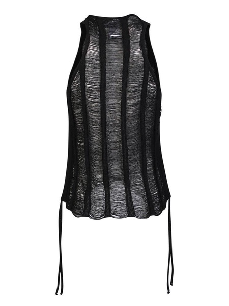 Andrea Adamo Semi-Sheer Open Knit Tank Top