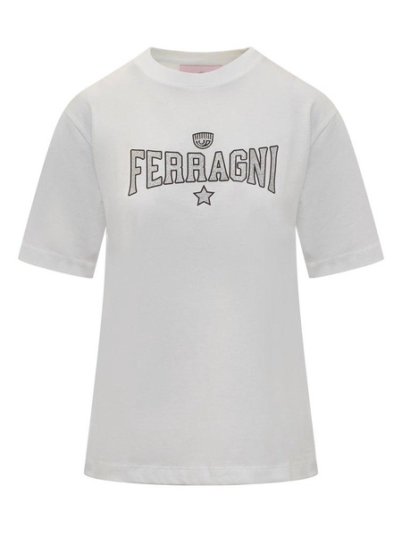 Chiara Ferragni Glitter Logo-Printed Crewneck T-Shirt