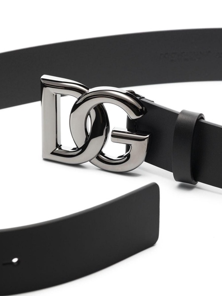 Black DG buckle leather belt