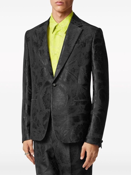 Barocco-jacquard single-breasted blazer