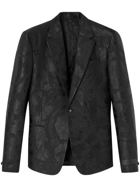 Barocco-jacquard single-breasted blazer