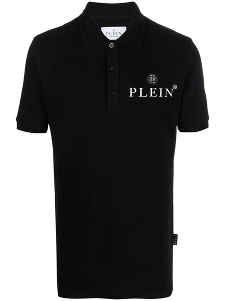 logo-plaque polo shirt