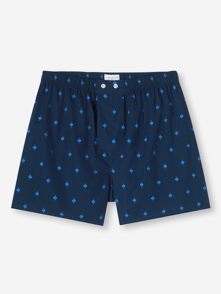 Men's Classic Fit Boxers Nelson 98 Cotton Batiste Navy