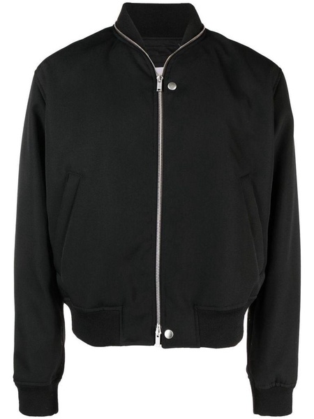 Wool bomber jacket with zipper