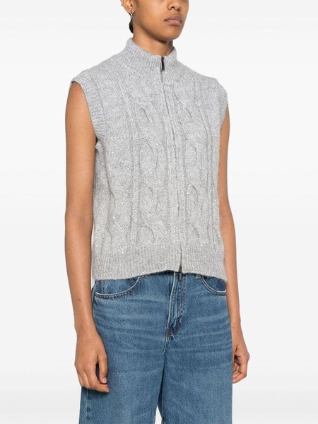 Woven wool gilet