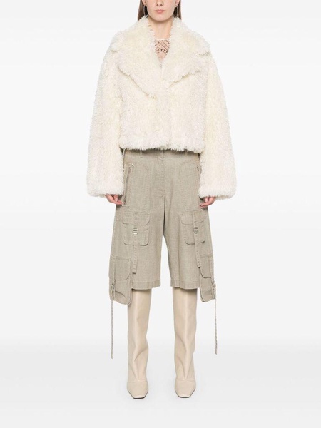 White cropped Samara faux fur