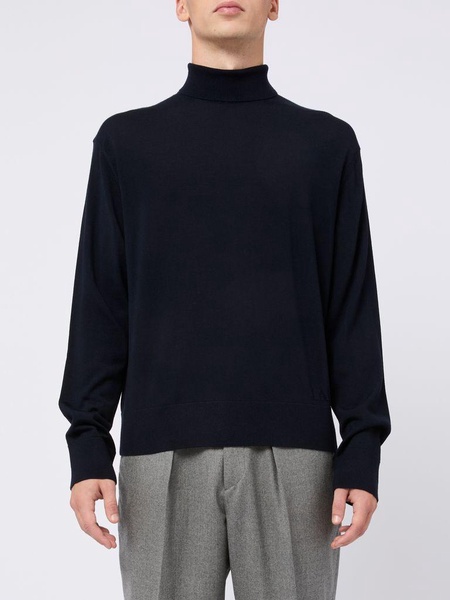 Blue high-neck wool sweater