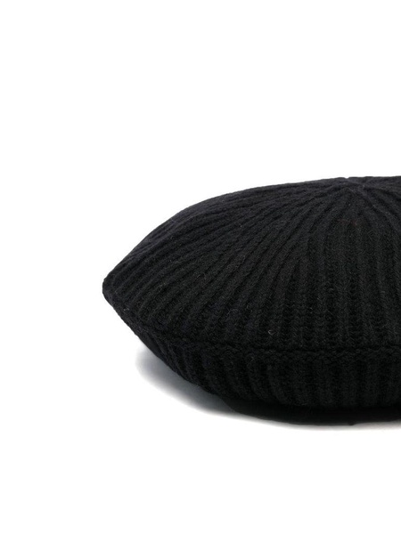 Ganni Logo Wool Ribbed Hat