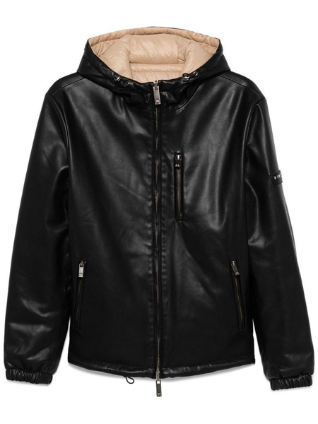 Reversible padded faux leather jacket