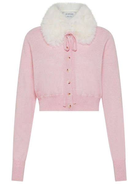 Sport cardigan in wool with fur