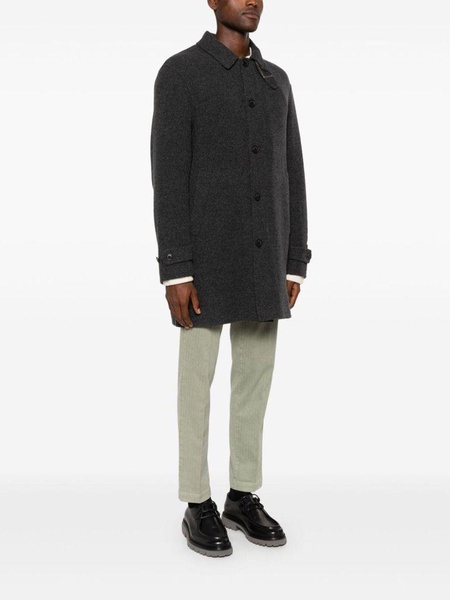 Long single-breasted wool Gustav coat