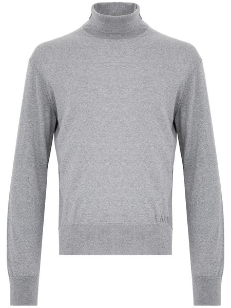 Grey high-neck wool sweater