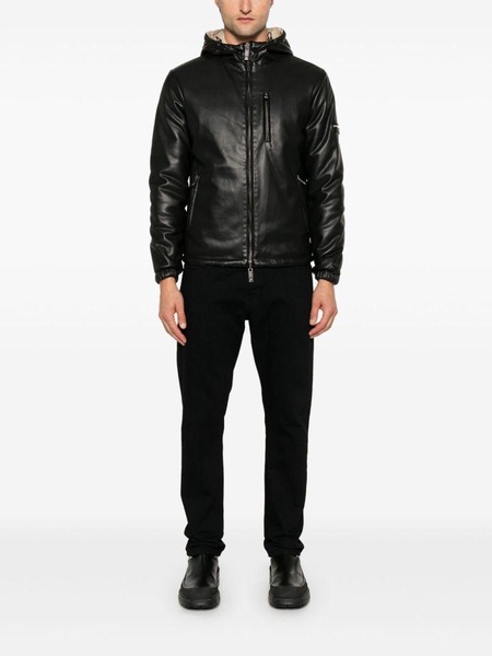 Reversible padded faux leather jacket