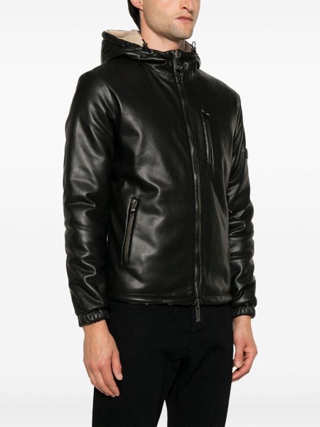 Reversible padded faux leather jacket