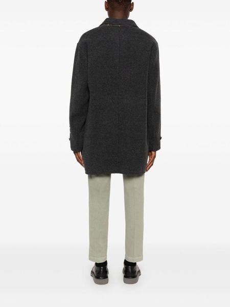 Long single-breasted wool Gustav coat