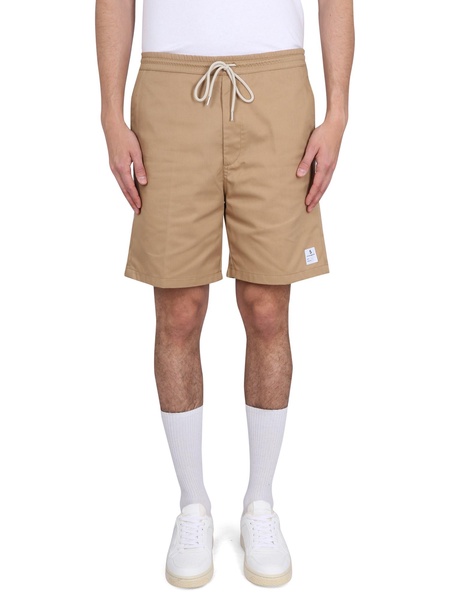 COTTON DRAWSTRING BERMUDA SHORTS