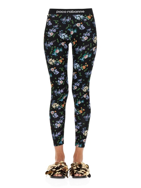 Paco Rabanne Logo-Print Graphic Print Leggings