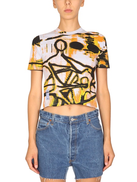 McQ Alexander McQueen Printed Cropped T-Shirt