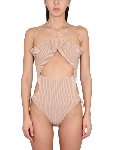 VISCOSE BLEND CUT OUT BODYSUIT