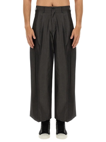 WIDE FIT COTTON GABARDINE PANTS