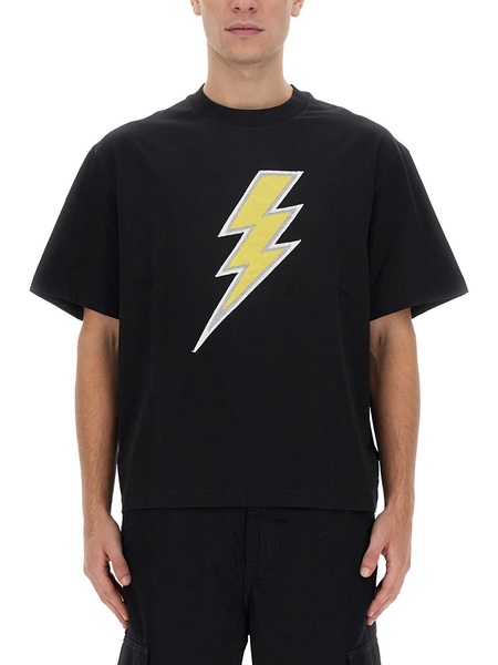 Neil Barrett Logo Patch Crewneck T-Shirt