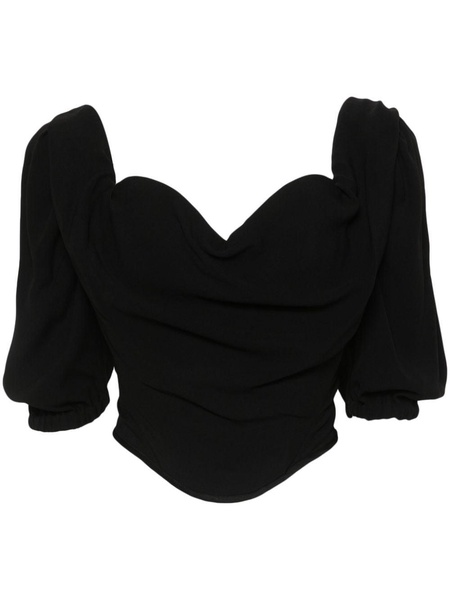 Orb-plaque crepe corset top