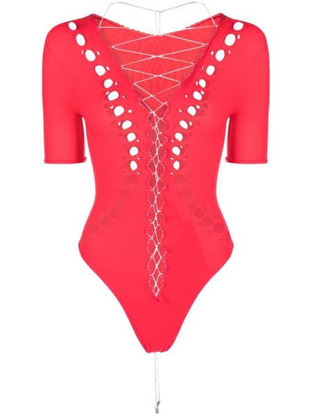 cut-out lace-up bodysuit