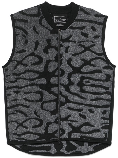 patterned-jacquard gilet