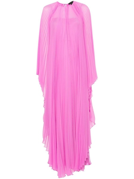 pleated chiffon maxi dress