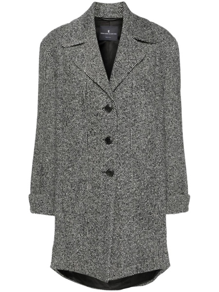 herringbone-pattern coat