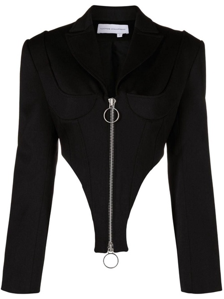 cropped zip-up blazer