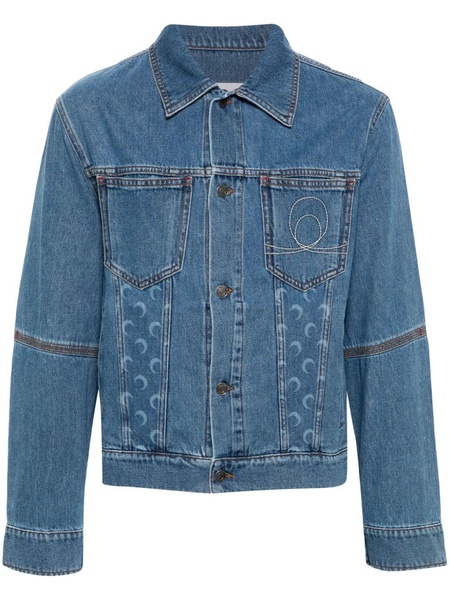 crescent moon-print denim jacket