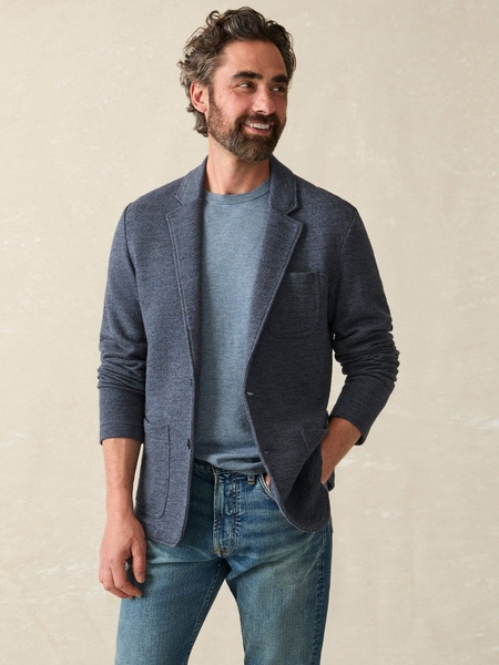 Inlet Knit Blazer - Deep Navy Melange