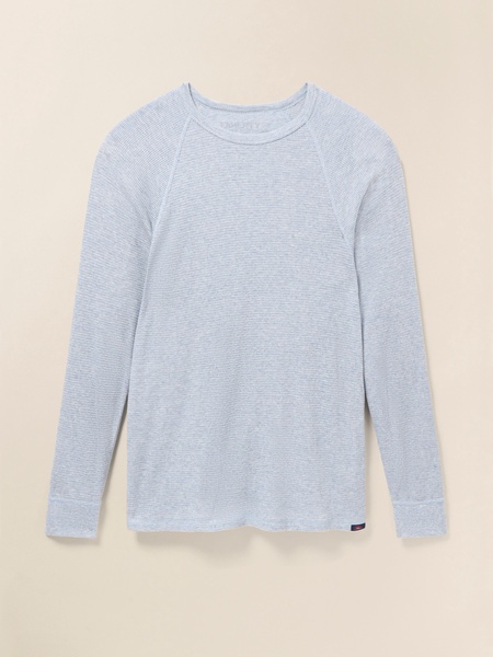 Long-Sleeve Cloud Waffle Crew - Frosty Slate Heather