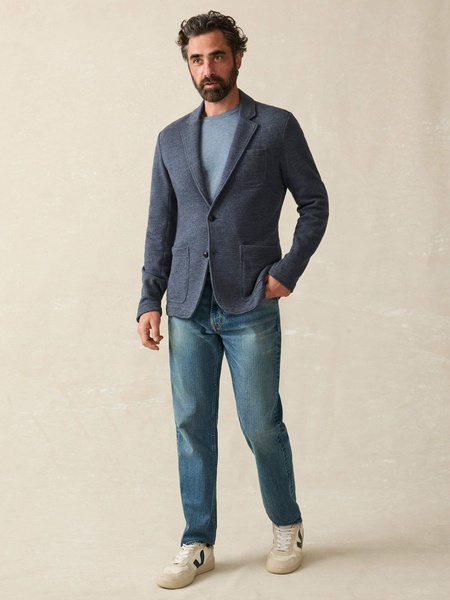 Inlet Knit Blazer - Deep Navy Melange