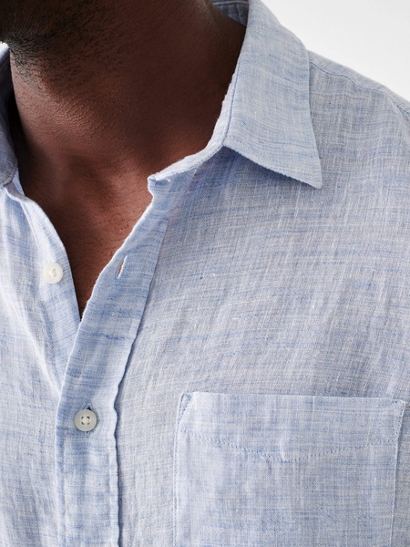 Laguna Linen Shirt (Tall) - Light Blue Melange