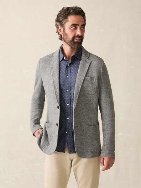 Inlet Knit Blazer - Medium Grey Melange